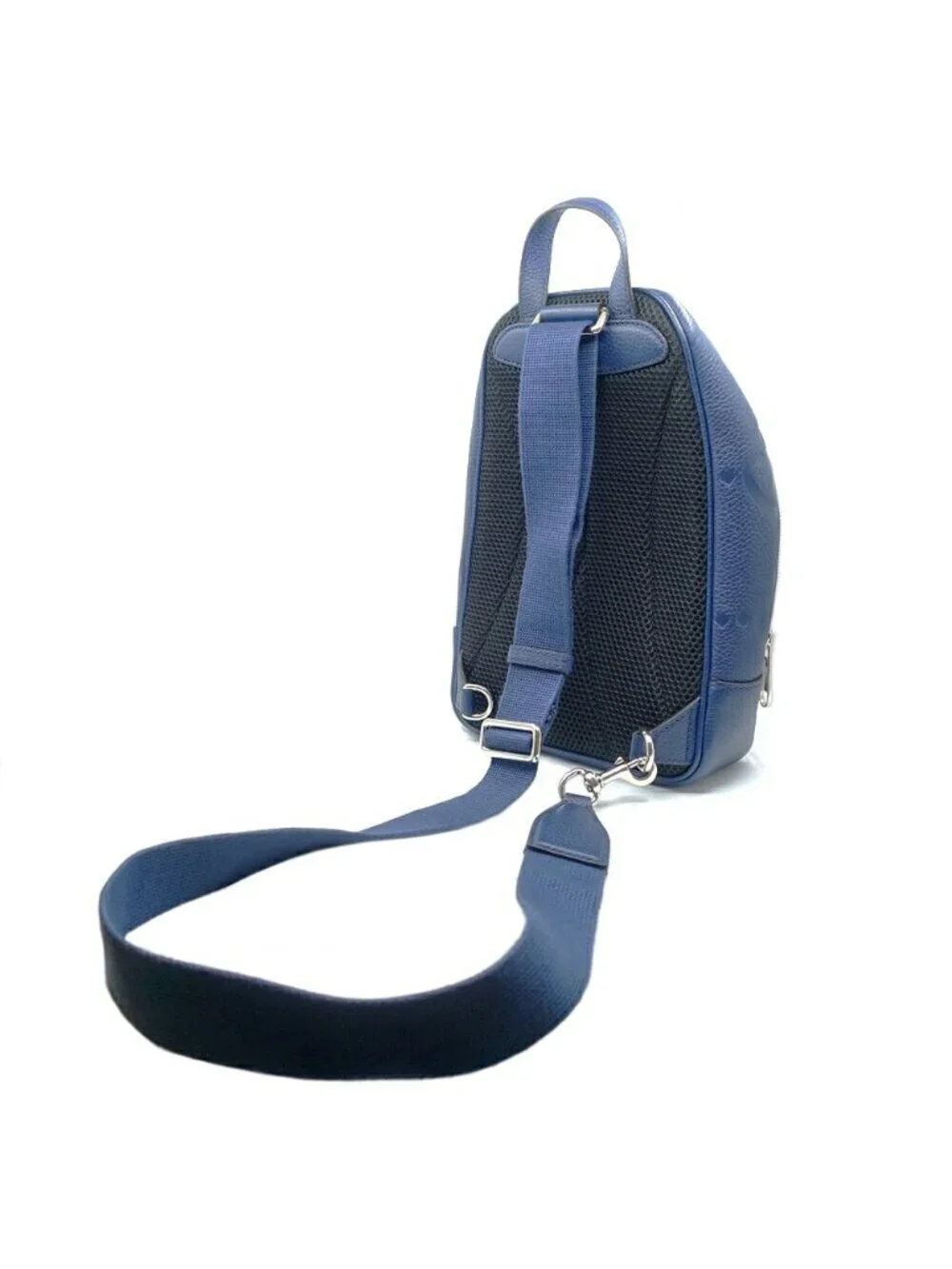 Gucci Cross Belt Bag Jumbo GG Navy Silver